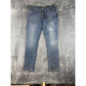 Levis 711 Skinny Jeans Womens W32 L30 Blue Medium Wash Mid Rise Distressed